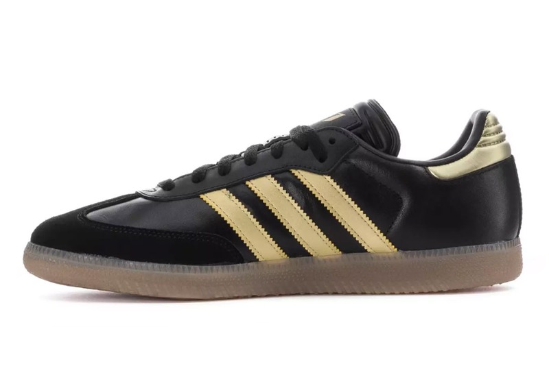 Golden details on the Lionel Messi x adidas Samba 